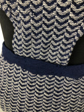 Load image into Gallery viewer, Original 1930s Navy and White Chevron Stripe Woollen Swimsuit - Bust 34 36