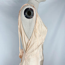 Load image into Gallery viewer, Original 1930s Pure Silk Bias Cut Nightdress with Floral Applique - Bust 34 35 36