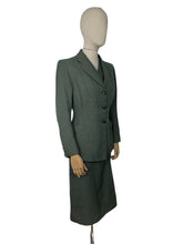 Load image into Gallery viewer, Original 1940's Green and Cream Three Piece Suit - Jacket, Skirt and Neat Little Waistcoat - Bust 36 37 38