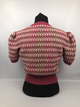 Load image into Gallery viewer, Reproduction 1940s Waffle Stripe Jumper Knitted from a Wartime Pattern - B38 40 42