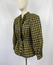 Load image into Gallery viewer, Reproduction 1940s Green and Black Check Jacket - Bust 38 40 42