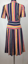 Load image into Gallery viewer, Amazing 1940s CC41 Striped Crepe Dress - B34