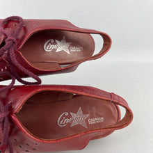 Load image into Gallery viewer, Original 1940's Oxblood Red CC41 Lace Up Wedge Sandals - UK 4 4.5