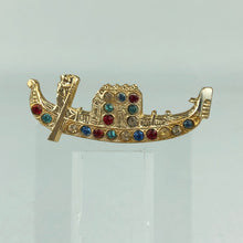 Load image into Gallery viewer, Vintage Gondola Brooch Set With Multicoloured Paste