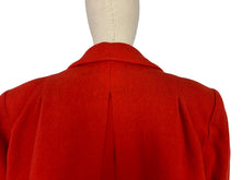 Load image into Gallery viewer, Original 1940's CC41 Pure Wool Swing Jacket In Tomato Red Shade with Pockets - Bust 42 44