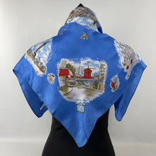 Load image into Gallery viewer, Vintage Paris Tourist Piece Scarf with Moulin Rouge, The Eiffel Tower and More - Great Turban or Headscarf