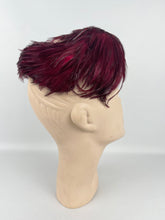 Load image into Gallery viewer, Original 1950's American Made Burgundy Feather and Net Hat *