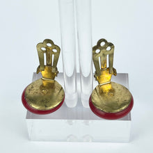 Load image into Gallery viewer, Vintage Cherry Red Class Clip-on Earrings