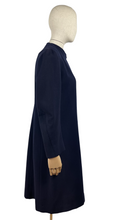 Load image into Gallery viewer, Original 1930s Navy Wool Coat with Beautiful Deco Buttons - Bust 34 36