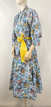 Load image into Gallery viewer, 1950s Blue and Mustard Floral Cotton Dress Robe - Bust 36 38 40