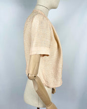 Load image into Gallery viewer, Original 1930s Textured Crepe Blouse with Faceted Glass Buttons - Bust 36 37 38
