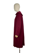 Load image into Gallery viewer, 1940s Rich Red Gaberdine Coat with Pockets - Shawl Collar - Great Swing Coat - Bust 38 40 42 *