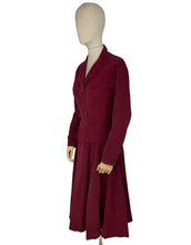 Load image into Gallery viewer, Original 1950's Horrockses Wine Coloured Needle Cord Suit - Bust 36 38