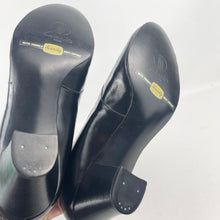 Load image into Gallery viewer, Original 1940's Black Deadstock in Box Glace Leather Marina Court Shoes with Suede Trim by Clarks - UK 6