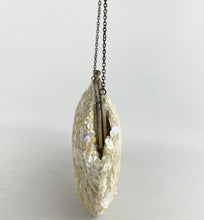 Load image into Gallery viewer, Original 1940's 1950's Pastel Sequin French Evening Bag with Glass Bugle Beads