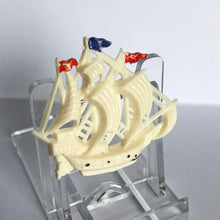 Load image into Gallery viewer, RESERVED for J - Vintage Celluloid Galleon Brooch - Pirate Ship
