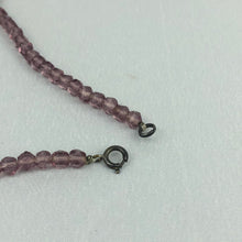 Load image into Gallery viewer, Original 1940s 1950s Purple and Clear Faceted Glass Graduated Bead Necklace