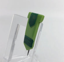 Load image into Gallery viewer, 1930s Two Tone Green Glass Hat Flash or Lapel Pin