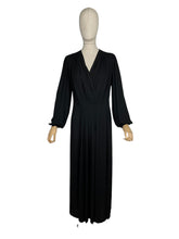 Load image into Gallery viewer, Original 1940's Black Crepe Balloon Sleeved Evening Gown - Bust 35 36