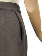 Load image into Gallery viewer, 1940's Reproduction Trousers in Dark Brown Thick Wool - Perfect for Winter - Waist 25 25.5