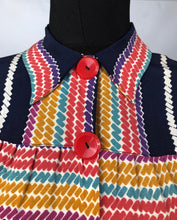 Load image into Gallery viewer, Amazing 1940s CC41 Striped Crepe Dress - B34