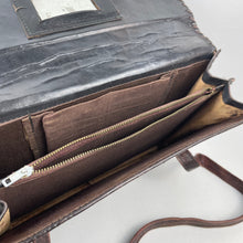 Load image into Gallery viewer, Original 1930's 1940's Beautiful Embossed Brown Leather Handbag