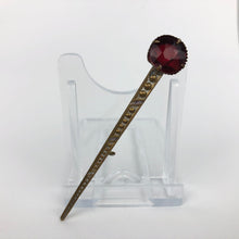 Load image into Gallery viewer, 1930s Gold Tone Brooch with Red Paste Stone