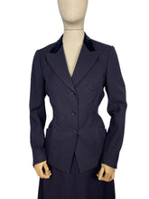 Load image into Gallery viewer, Original 1940's Dark Blue Single Breasted Wool Suit by Marcus of London - Bust 36 38