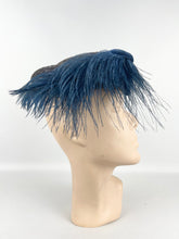 Load image into Gallery viewer, Beautiful Vintage 1950's Straw Hat with Velvet and Ostrich Feather Trim - A Cross-Keys Hat