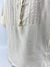 Load image into Gallery viewer, Original 1930s Silk Blouse with Charming Details - Lace Work and Fagoting - AS IS Bust 32 33 34
