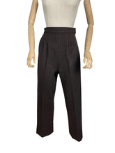 Load image into Gallery viewer, 1940's Reproduction Trousers in Dark Brown Thick Wool - Perfect for Winter - Waist 25 25.5