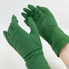 Load image into Gallery viewer, Vintage Forest Green Nylon Gloves - Great Vintage Accessory