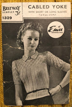 Load image into Gallery viewer, Reproduction 1940s Rib and Cable Knit Jumper - B36 40