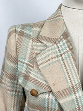 Load image into Gallery viewer, AS IS Original 1930s or 1940s Lightweight Wool Check Suit in Duck Egg, Mocha and Cream - Bust 34 35