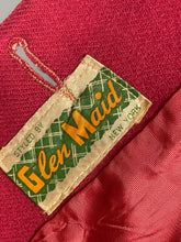 Load image into Gallery viewer, Original 1940's American Made Raspberry Pink Wool Suit by Glen Maid of New York - Bust 34 36