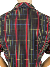 Load image into Gallery viewer, Original 1940’s 1950’s Black and Plaid Fine Cotton Dress with Glass Buttons - Bust 38 *