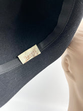 Load image into Gallery viewer, Original Vintage Jacoll Black Felt Hat with Feather Trim