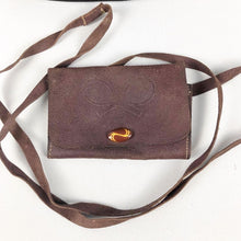 Load image into Gallery viewer, Original 1930's 1940's Brown Leather Peggie Coin Purse with Tennis Design - Cute Purse