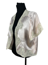 Load image into Gallery viewer, Original 1930's 1940's Pale Pink Satin Bed Jacket with Lace Trim - Bust 34 36