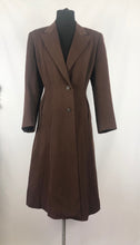 Load image into Gallery viewer, 1940s Chocolate Brown Fit and Flair Grosgrain Princess Coat - Bust 36 38