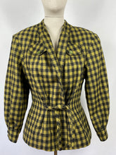 Load image into Gallery viewer, Reproduction 1940s Green and Black Check Jacket - Bust 38 40 42