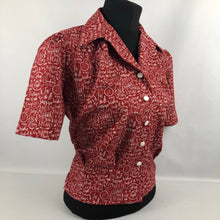 Load image into Gallery viewer, 1940s Reproduction Christmas Blouse in Riley Blake Cotton - Bust 38" 40"