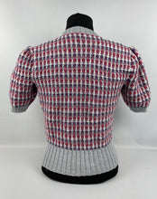 Load image into Gallery viewer, Reproduction 1940's Waffle Stripe Jumper Knitted from a Wartime Knitting Pattern - B36 38