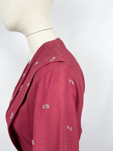 Load image into Gallery viewer, Original 1940s Red Crepe Beaded Dress - Wounded - Bust 38 39 40