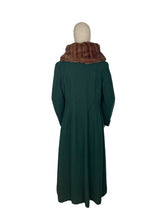 Load image into Gallery viewer, Exceptionally Beautiful Original 1930’s Ivy Green Textured Wool Coat with Genuine Fox Fur Collar - Bust 36 38