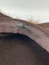 Load image into Gallery viewer, Original 1940’s Dark Brown Felt Hat with Neat Bow and Mink Fur Trim