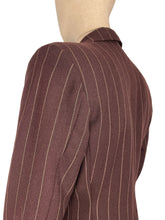 Load image into Gallery viewer, Original 1940’s CC41 Dark Brown Pinstripe Jacket - Beautifully Tailored Piece - Bust 36 37