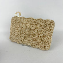 Load image into Gallery viewer, Original 1940's or 1950's Cream Crochet Clutch Bag - Neat Vintage Purse
