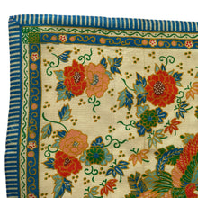 Load image into Gallery viewer, Original 1920's Pongee Silk Hankie with Floral Print and Bold Bird Design - Great Gift Idea