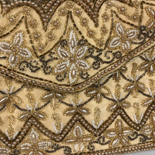 Load image into Gallery viewer, 1950s French Made Clutch Bag - Heavily Beaded with Gold Beads and Pearls